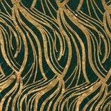 90x156inch Hunter Emerald Green Gold Wave Mesh Rectangular Tablecloth With Embroidered Sequins#whtbkgd