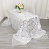 Create an Unforgettable Atmosphere with the Silver Wave Mesh Rectangular Tablecloth