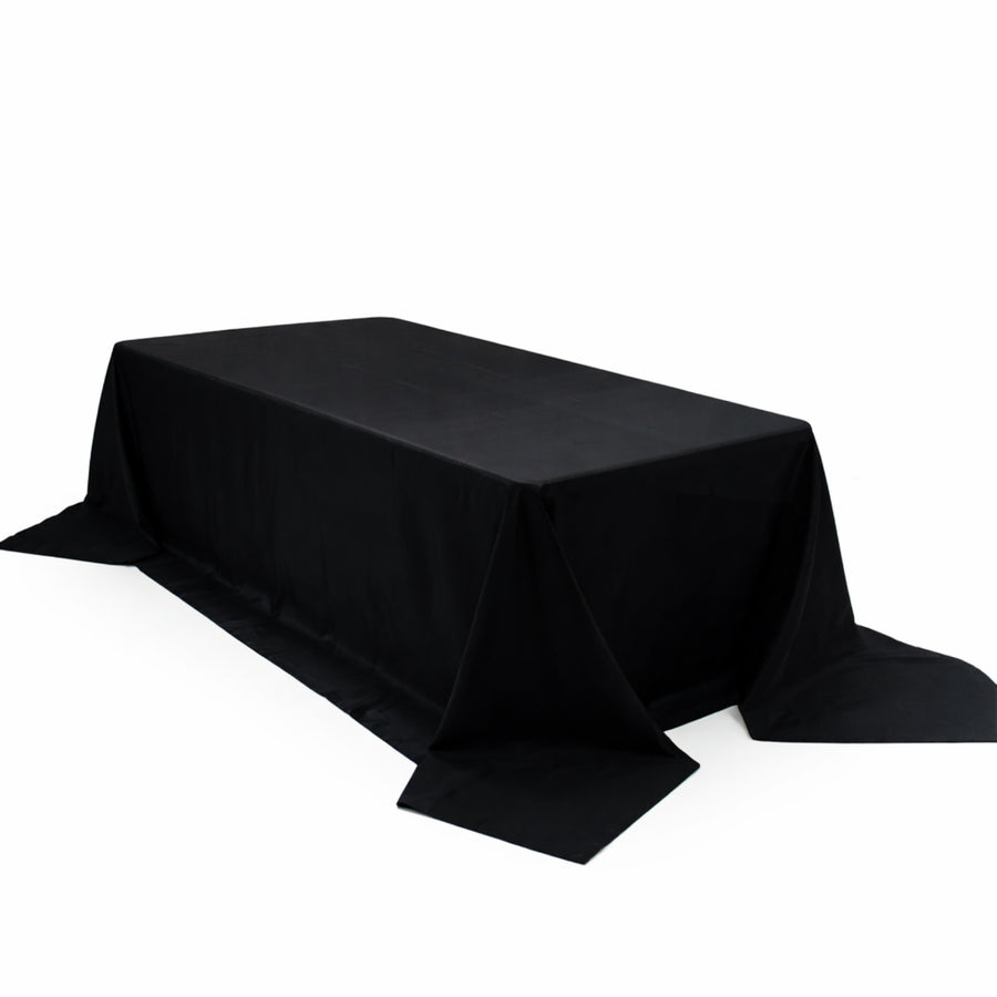 Black tablecloth draped elegantly over a table