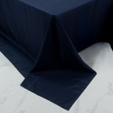 Navy blue tablecloth draped elegantly on a table