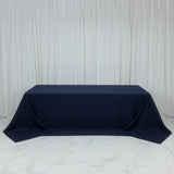Navy tablecloth draped elegantly on a table