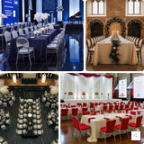 Elegant dining setups for various events in stylish venues.