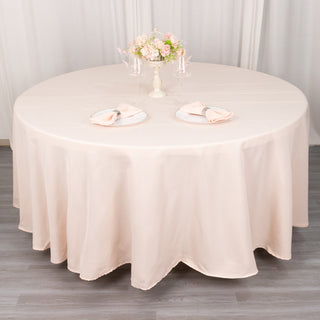 Elevate Your Event with the Blush 108" Premium Polyester Round Tablecloth
