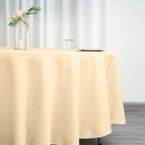 108" Beige Polyester Round Tablecloth