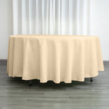 108inch Beige Polyester Round Tablecloth