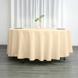 108inch Beige Polyester Round Tablecloth