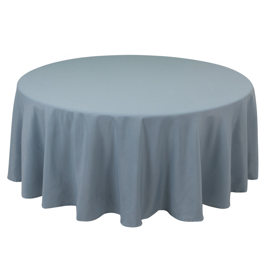 Dusty Blue Seamless Premium Polyester Round Tablecloth - 220GSM