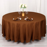 Elevate Your Event Decor with the Cinnamon Brown Round Tablecloth