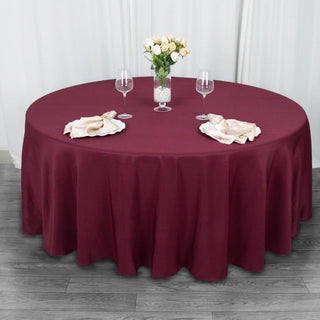 Burgundy Polyester Round Tablecloth - Add Elegance to Your Event Decor