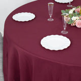 108" Burgundy Seamless Premium Polyester Round Tablecloth - 220GSM