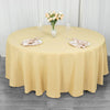 108" Champagne Seamless Premium Polyester Round Tablecloth - 200GSM