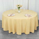 Elevate Your Event with the Champagne Seamless Premium Polyester Round Tablecloth