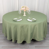 108inches Eucalyptus Sage Green 200 GSM Seamless Premium Polyester Round Tablecloth