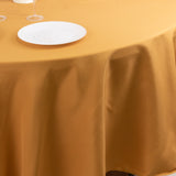 108" Gold Premium Polyester Round Tablecloth - 220GSM