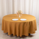 108" Gold Premium Polyester Round Tablecloth - 220GSM