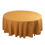 108" Gold Premium Polyester Round Tablecloth - 220GSM