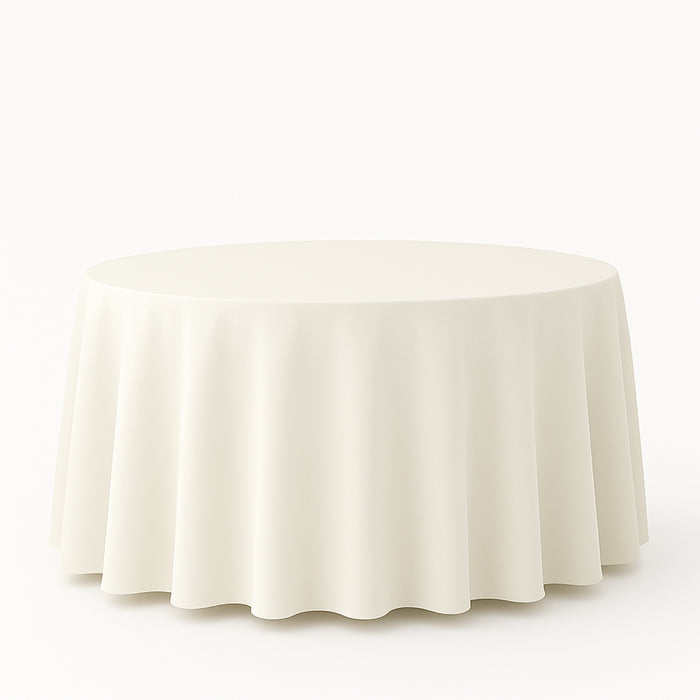 108" Ivory Premium Polyester Round Tablecloth - 220GSM