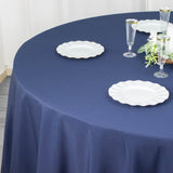 108inch Navy Blue 200 GSM Seamless Premium Polyester Round Tablecloth