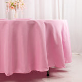  Pink Seamless Premium Polyester Round Tablecloth - 220GSM