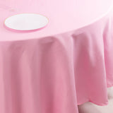  Pink Seamless Premium Polyester Round Tablecloth - 220GSM