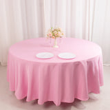  Pink Seamless Premium Polyester Round Tablecloth - 220GSM