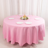  Pink Seamless Premium Polyester Round Tablecloth - 220GSM