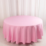  Pink Seamless Premium Polyester Round Tablecloth - 220GSM