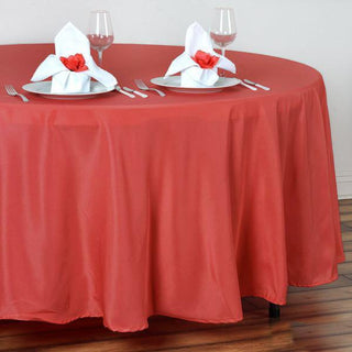 Enhance Your Table Décor with the Red Round Polyester Tablecloth