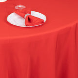 108inch Red 200 GSM Seamless Premium Polyester Round Tablecloth