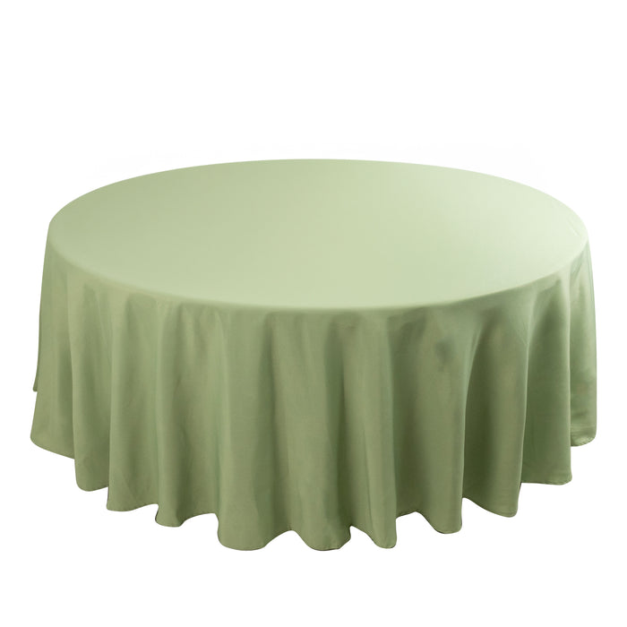 Sage Green Seamless Premium Polyester Round Tablecloth - 220GSM