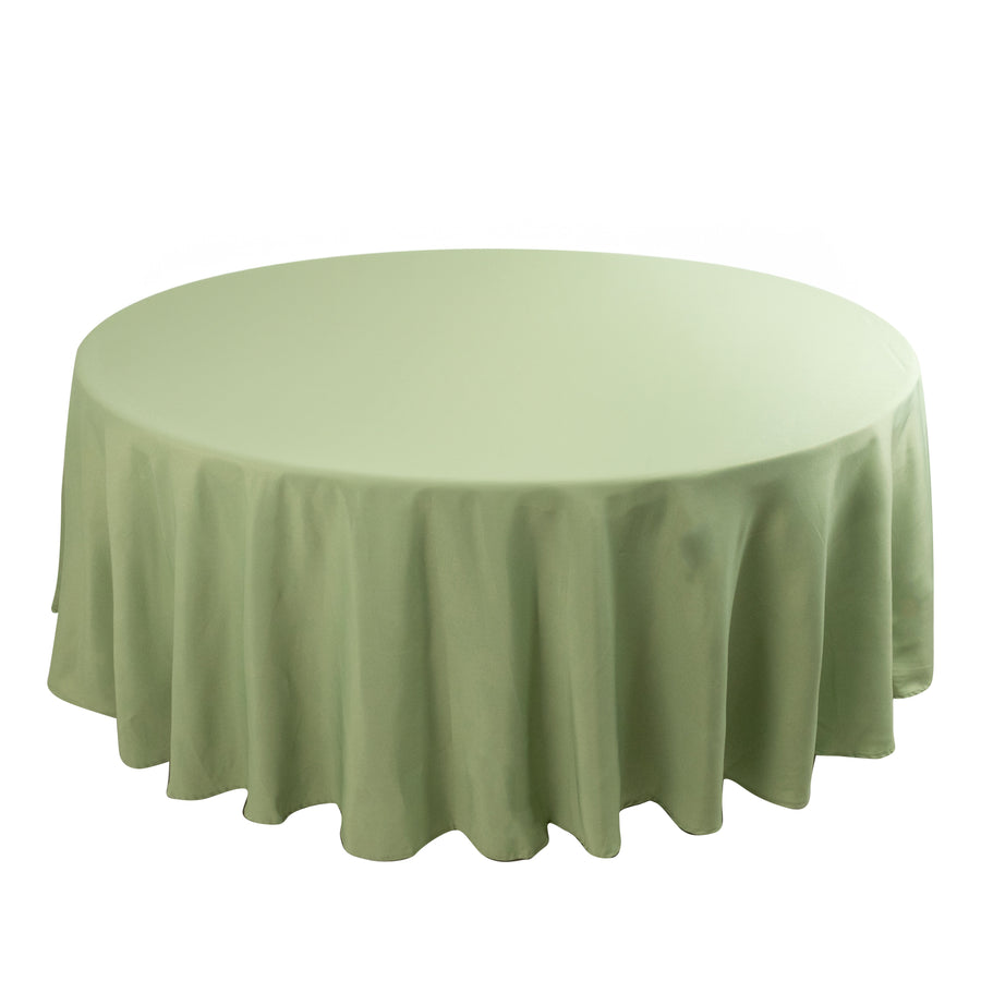 Sage Green Seamless Premium Polyester Round Tablecloth - 220GSM