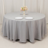 Silver Seamless Premium Polyester Round Tablecloth