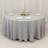 Silver Seamless Premium Polyester Round Tablecloth