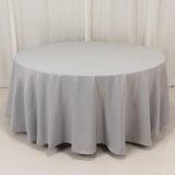 Silver Seamless Premium Polyester Round Tablecloth