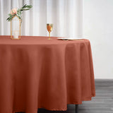 108\\" Terracotta (Rust) Polyester Round Tablecloth