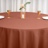 108\\" Terracotta (Rust) Polyester Round Tablecloth