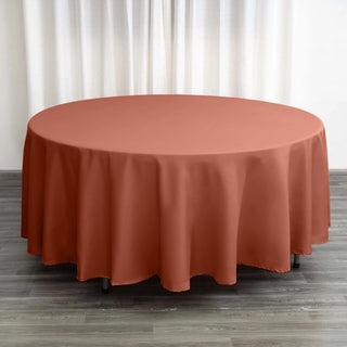 Terracotta (Rust) Round Tablecloth for Elegant Event Décor
