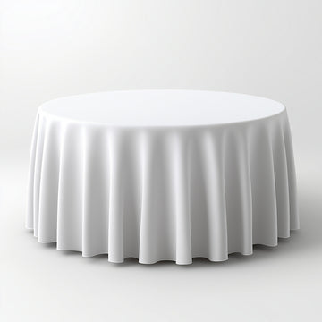 Polyester 108" Round Tablecloth White - Wrinkle-Resistant and Stylish Table Cover