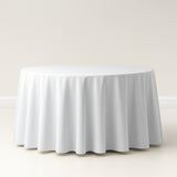 108" White Premium Polyester Round Tablecloth - 220GSM