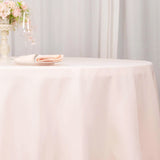 120inch Blush Rose Gold 200 GSM Seamless Premium Polyester Round Tablecloth