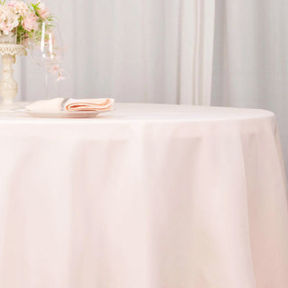 Add a Touch of Elegance with the Blush Seamless Premium Polyester Tablecloth