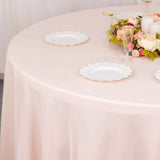 120inch Blush Rose Gold 200 GSM Seamless Premium Polyester Round Tablecloth