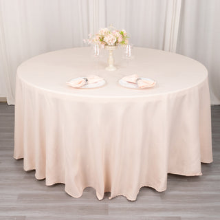 Elevate Your Event with the Blush Seamless Premium Polyester Round Tablecloth
