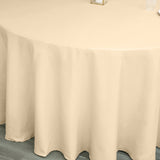 120" Beige Polyester Round Tablecloth