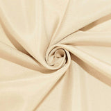 120" Beige Polyester Round Tablecloth#whtbkgd