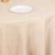 120inch Beige Seamless Premium Polyester Round Tablecloth - 200GSM