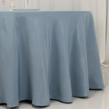 120inch Dusty Blue Seamless Premium Polyester Round Tablecloth - 220GSM for 5 Foot Table