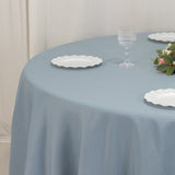 120inch Dusty Blue Seamless Premium Polyester Round Tablecloth - 220GSM for 5 Foot Table