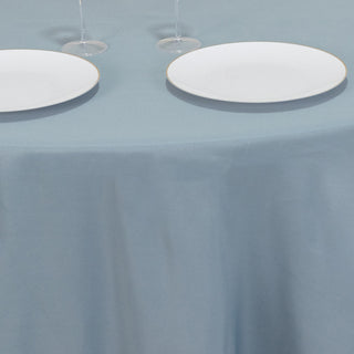 <h3 style="margin-left:0px;"><strong>Durable Dusty Blue Seamless Premium Polyester Round Tablecloth</strong>