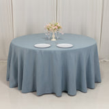 120inch Dusty Blue Seamless Premium Polyester Round Tablecloth - 220GSM for 5 Foot Table